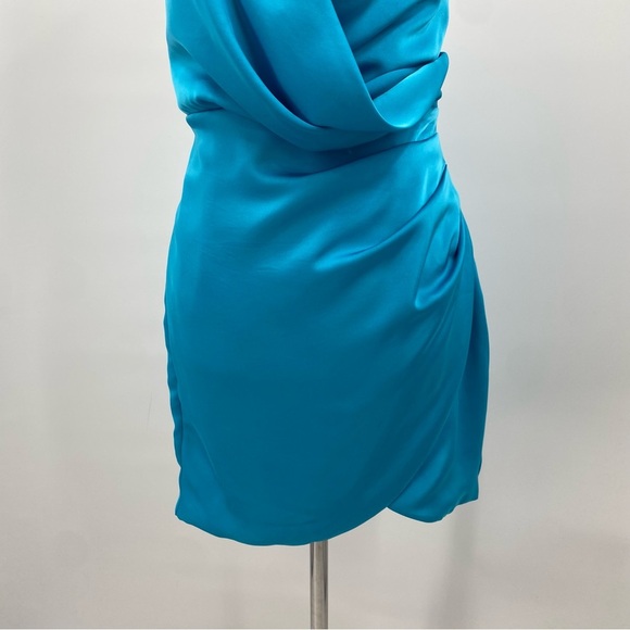 Misha Calypso Mini Dress Satin Blue Small - Picture 7 of 11